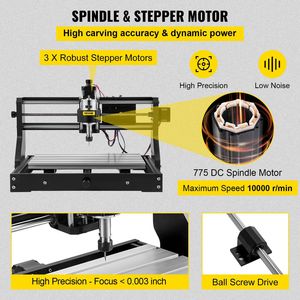 เครื่องแกะสลัก CNC สำหรับ3018 Pro, เครื่องแกะสลักแบบ3แกนควบคุมด้วย Grbl ชุดเครื่องมือแกะสลัก CNC สำหรับตัวควบคุมแบบออฟไลน์ - Product Image 5