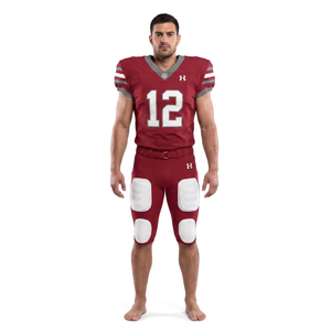 Ensemble d'uniformes de football américain personnalisés en maille polyester sublimée pour hommes – Maillot et pantalon de jeu coupe décontractée – Vente en gros OEM - Product Image 1