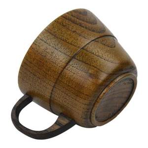 Taza de Café de Madera Hecha a Mano, Forma Redonda, Decoración Rústica para el Hogar, Artesanía Natural Duradera - Product Image 3