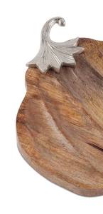 Bandeja de Servir de Madera de Mango con Forma de Calabaza Hecha a Mano al por Mayor, Plato Decorativo de Otoño con Base de Aluminio Pulido Elegante - Product Image 5
