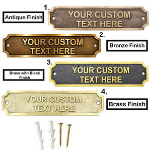 Custom Personalized Handmade Brass Rectangle Door <b>Name</b> <b>Plate</b> Modern Design Wedding Engraved House Office Room Wall Sign Screws - Product Image 4