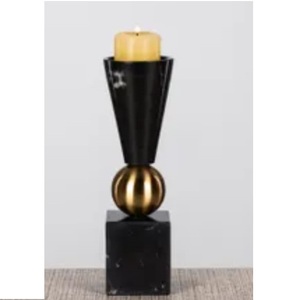 Porte-bougie en métal aluminium design, finition antique, pour centres de table d'anniversaire - Product Image 4