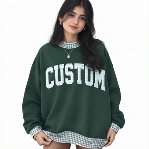 เสื้อสเวตเตอร์คอเต่าทรงโอเวอร์ไซส์สำหรับผู้หญิง ผ้าฝ้ายฟลีซ แขนจั๊มพ์ ทรงหลวม สวมใส่สบาย เสื้อผ้าลำลอง ขายส่ง - Product Image 1