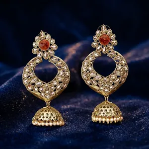 Mehndi — placage jhumki, 8945 Orange, Style Chand, couleur Orange - Product Image 3