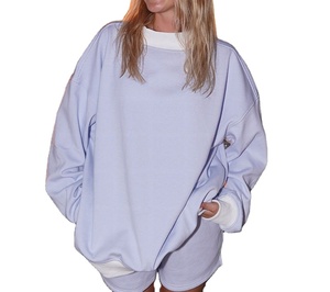 High Quality Turtleneck Oversized Mock Neck Ladies <b>Jumper</b> Custom Spring Casual Wear <b>Pullover</b> Mock Neck Sweatshirt Women - Product Image 1
