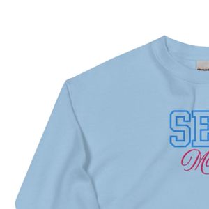 Sweat-shirt unisexe brodé « Mom » bleu, col rond, en polaire douce, style décontracté et confortable pour le quotidien - Product Image 5