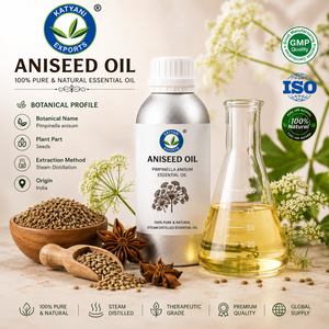 น้ำมันหอมระเหยโป๊ยกั๊ก (Pimpinella Anisum) ตรา OEM สำหรับผลิตภัณฑ์ส่วนตัว น้ำหนัก 2 กิโลกรัม น้ำมันจากเมล็ดธรรมชาติ - จำหน่ายจำนวนมากสำหรับแบรนด์เครื่องสำอาง - นำเข้าจากอินเดีย - Product Image 1