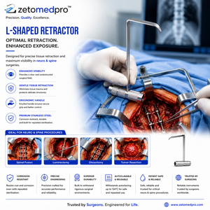 Retractor de cápsulas Zetomed Pro de 10 pulgadas (25.4 cm) con cuchilla de 1, 2 o 3 puntas y 20 mm o 22 mm de ancho - Product Image 2