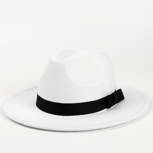 Factory Direct Sale New Design Retro Felt Squash <b>Hat</b> Solid Color <b>Flat</b> Brim Cowboy <b>Hat</b> for Spring and Autumn Travel - Product Image 5