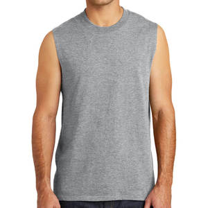 Camiseta sin mangas de algodón grueso para hombre, corte holgado, color sólido, de alta calidad. - Product Image 5