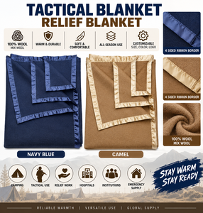 Couvertures tactiques et de survie en laine de qualité supérieure, légères, 100% laine, chaudes, durables, personnalisables, logo, fabricant de qualité export. - Product Image 1