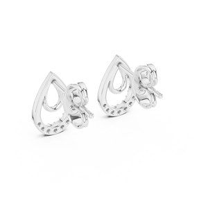 Juego de diamantes cultivados en laboratorio clásicos engastados en oro blanco macizo de 18 quilates para compromiso, boda, fiesta, regalo de San Valentín, uso diario - Product Image 2