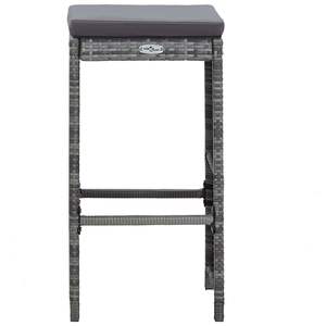 Ensemble de bar de jardin en rotin PE gris 7 pièces, mobilier de patio avec housses amovibles - Product Image 6