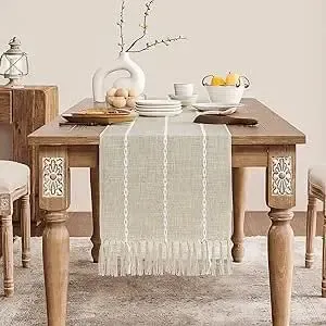 Caminos de Mesa de Lino Bordados Clásicos para una Cena Elegante y Decoración Rústica del Hogar, Suministro al por Mayor - Product Image 6