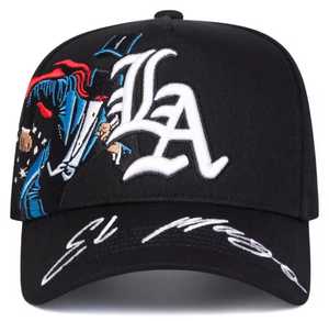 Black Unisex Hip Hop Style <b>Baseball</b> <b>Cap</b> Sublimation Printed Character Design Logo Casual Four Seasons Adjustable Polyester Hat - Product Image 5