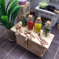 Meubles de cuisine miniatures à l'échelle 1:12 en bois, verre, métal et plastique pour la décoration de maison de poupée, accessoires de bricolage, artisanat asiatique