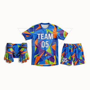 Ensemble d'uniformes de football professionnels pour équipes, imprimés, respirants, sans manches, taille élastique, 100 % polyester, confortables pour le sport - Product Image 4