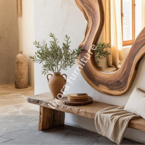 <b>Irregular</b> Wooden Wall <b>Mirror</b> Minimalist Design Decorative Framed <b>Mirror</b> for Home Interior - Product Image 5