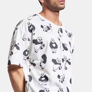 T-shirt homme en coton à manches courtes, coupe droite, épaules tombantes, style streetwear, avec logo personnalisé, uni, pour jeunes, modèle Ringer - Product Image 2