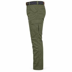WESTMARK APPAREL INDUSTRY <b>Men's</b> Olive Green Cotton Cargo Pants Breathable Quick Dry <b>Elastic</b> <b>Waist</b> Straight Leg Multi <b>Trousers</b> - Product Image 4