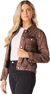 Veste en jean bleue pour femme, décontractée, boutonnée, en coton, style classique streetwear, légère, élégante, pour tous les jours - Product Image 4