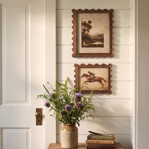Cadre photo en bois de luxe avec passe-partout en tissu, cadre photo mural décoratif avec un design élégant à bords festonnés pour photos de famille - Product Image 3