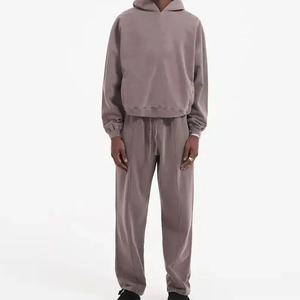Women <b>Men</b> Winter 100% Cotton Fleece Tracksuit Custom Print <b>Pullover</b> Style 2 1 Design Elastic Waist Plaid Pattern 300g Fabric - Product Image 1