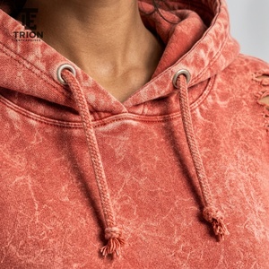 Sweat à capuche tendance pour femme, effet vieilli, toucher molleton doux, coupe décontractée et détails audacieux pour le quotidien - Product Image 6