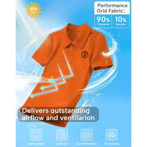Chemises de golf pour jeunes, polos performants à col, vêtements de sport pour juniors, tissu extensible, chemises athlétiques avec protection UV - Product Image 6