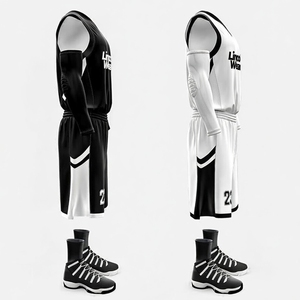 Ensemble d'uniformes de basketball personnalisés en sublimation, respirant, à séchage rapide, en maille, anti-UV, anti-bactérien, maillot d'entraînement pour hommes - Product Image 3