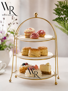 Gold Finish Metal <b>Cake</b> <b>stand</b> Leaf Design <b>3</b> <b>Tier</b> Dessert Server <b>Stand</b> With Crystal Knob Use For Party Event & Buffet Server - Product Image 6
