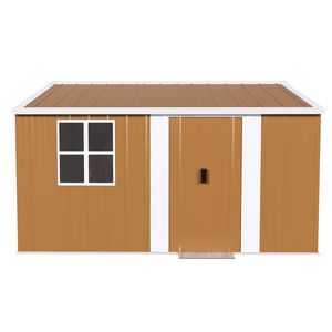 Capanno da Giardino in Metallo Resistente 12x10 FT, Impermeabile, con Finestre, Porta Chiudibile a Chiave e Ventilazione - per Stoccaggio in Giardino - Product Image 6