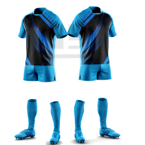 Ensemble de maillots et shorts de rugby personnalisés, respirant, à séchage rapide, écologique, antibactérien, vêtements de sport athlétiques pour les clubs - Product Image 1