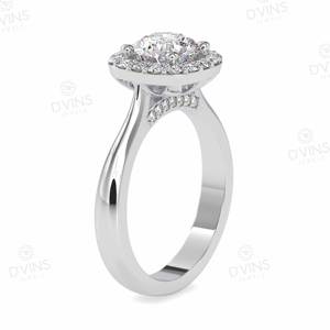 Bague de fiançailles et de mariage de luxe D'VINS JEWELS unisexe en or massif 14 carats avec diamant de laboratoire rond de 2 carats VVS certifié IGI - Product Image 5