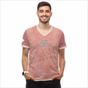 T-shirts pour hommes en coton 100% - Coupe ample respirante à col en V - Logo imprimé personnalisé - Marque privée - Vêtements d'été - Product Image 1