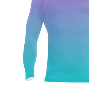 Men Gradient Color Hooded Long Sleeve UV Protection Shirt Full Sleeve Polyester Summer Outdoor Wear - Product Image 6