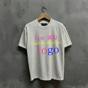 Drop Shoulder French Terry Custom Logo T Shirts Sports College Style Streetwear Small Batch Production Stable Supplier Vendor - Product Image 1