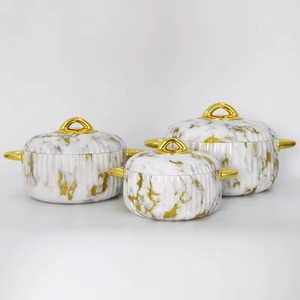 Low Prices Best Quality <b>Ceramic</b> & Stainless Steel Hot <b>Pot</b> With Lid for Serving Food Amazing Casserole Food Warmer - Product Image 3