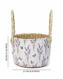 Cesta redonda de mimbre tejida a mano para frutas, cesta de almacenamiento hecha a mano, venta al por mayor, ecológica, hecha en Vietnam - Product Image 2