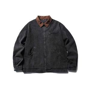 Chaqueta de Lona Vintage Lavada de Moda Urbana, Talla Grande, Chaqueta de Trabajo de Lona Resistente con Cierre Personalizado para Hombre - Product Image 5