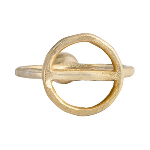 Premium Modernist Circular Loop <b>Candlestick</b> • Luxury Gold Open Hoop Taper Stand - Product Image 6