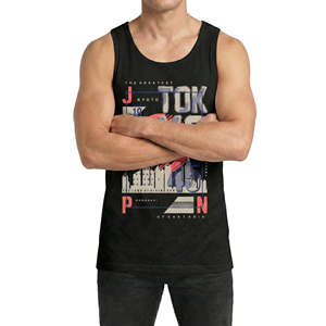 เสื้อกล้ามพิมพ์ลายกราฟิกแบบสั่งทำสำหรับผู้ชาย เสื้อผ้าสตรีทแวร์แนวอเมริกัน เสื้อกล้ามออกกำลังกาย ขายส่งจำนวนมาก เสื้อกล้ามสั่งทำพิเศษ - Product Image 1