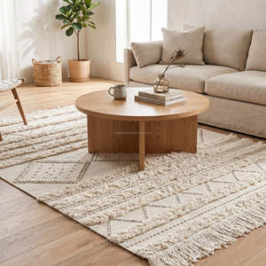 Handcrafted Bohemian Geometric Area <b>Rug</b> Wholesale Cotton Chevron Pattern Boho Living Room <b>Rug</b> With Fringe Non Slip - Product Image 1