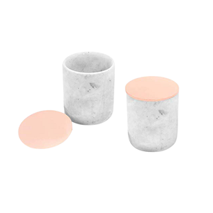 โถหินอ่อนสีขาวพร้อมฝาโลหะสำหรับกล่องเก็บของในห้องครัวกล่องใส่เครื่องเทศขนาดเล็ก - Product Image 1