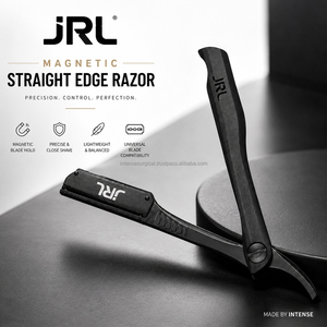 JRL Gold & Black Magnetic Luxury Stainless Steel Manual Straight Edge Razor with Custom Logo for Professional Barbers <b>Beard</b> <b>Care</b> - Product Image 1