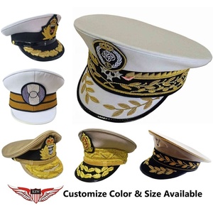 Gorra de Uniforme de Capitán de América Premium al por Mayor de KEW |   Gorra con Visera Bordada con Hoja de Roble Plateada |   Gorra para desfiles y ceremonias - Product Image 4