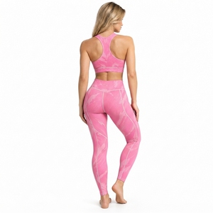 Women Sublimation Printed Yoga 2 Piece <b>Set</b> Racerback Bra Women High Waist Gym Fitness Legging <b>Ladies</b> Dry Printed Compression <b>Set</b> - Product Image 4