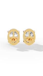 Boucles d'oreilles clous solitaires ovales lumineuses en diamant de laboratoire, or 10 carats, bijoux de luxe, fournisseur en gros - Product Image 6