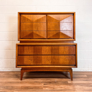 Commode moderne du milieu du siècle en noyer réglable à 8 tiroirs, meuble de rangement pour chambre à coucher, décoration intérieure - Product Image 1