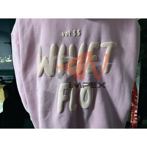 Sweat à capuche unisexe en coton de haute qualité, grande taille, avec logo 3D en mousse blanche personnalisé, pour homme - Product Image 3